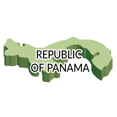 パナマ共和国無料フリーイラスト｜英語・立体(緑)